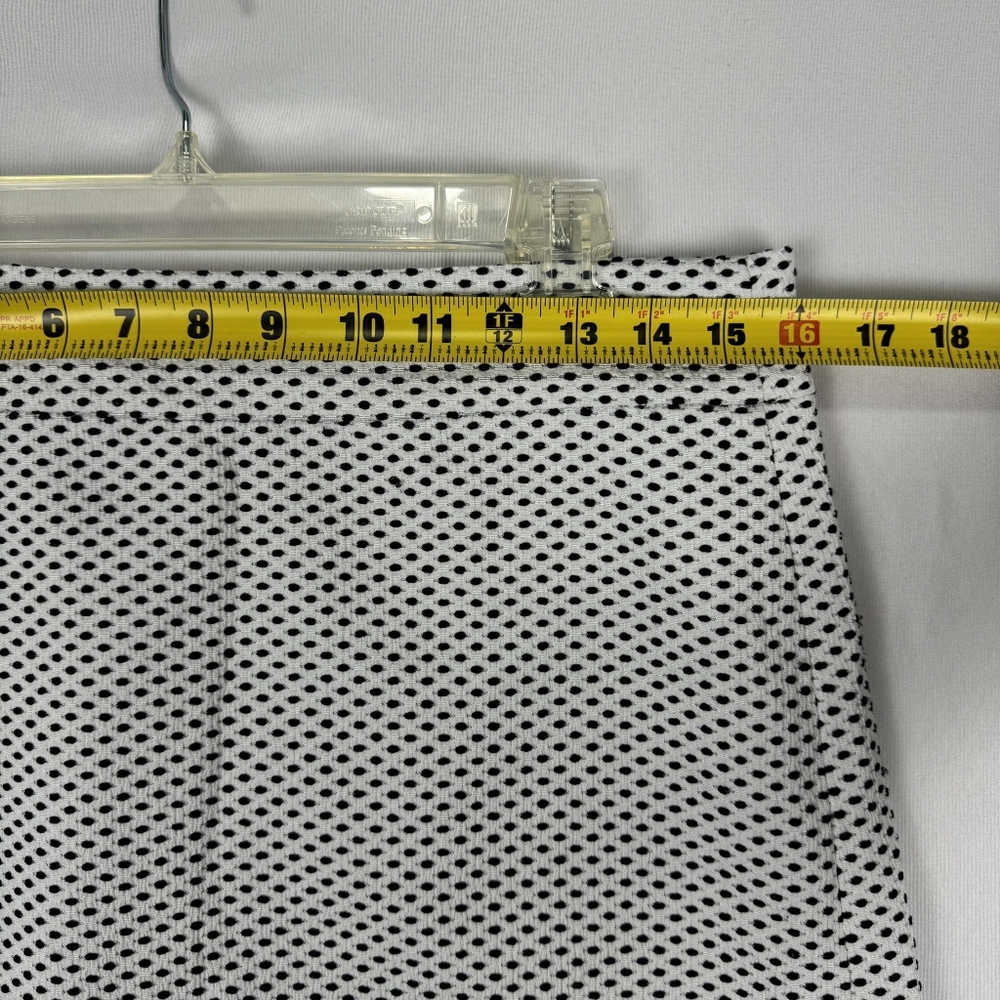 LOFT Womens Black & White Polka Dot Scalloped Hem Skirt Career Size 6 - Picture 13 of 13